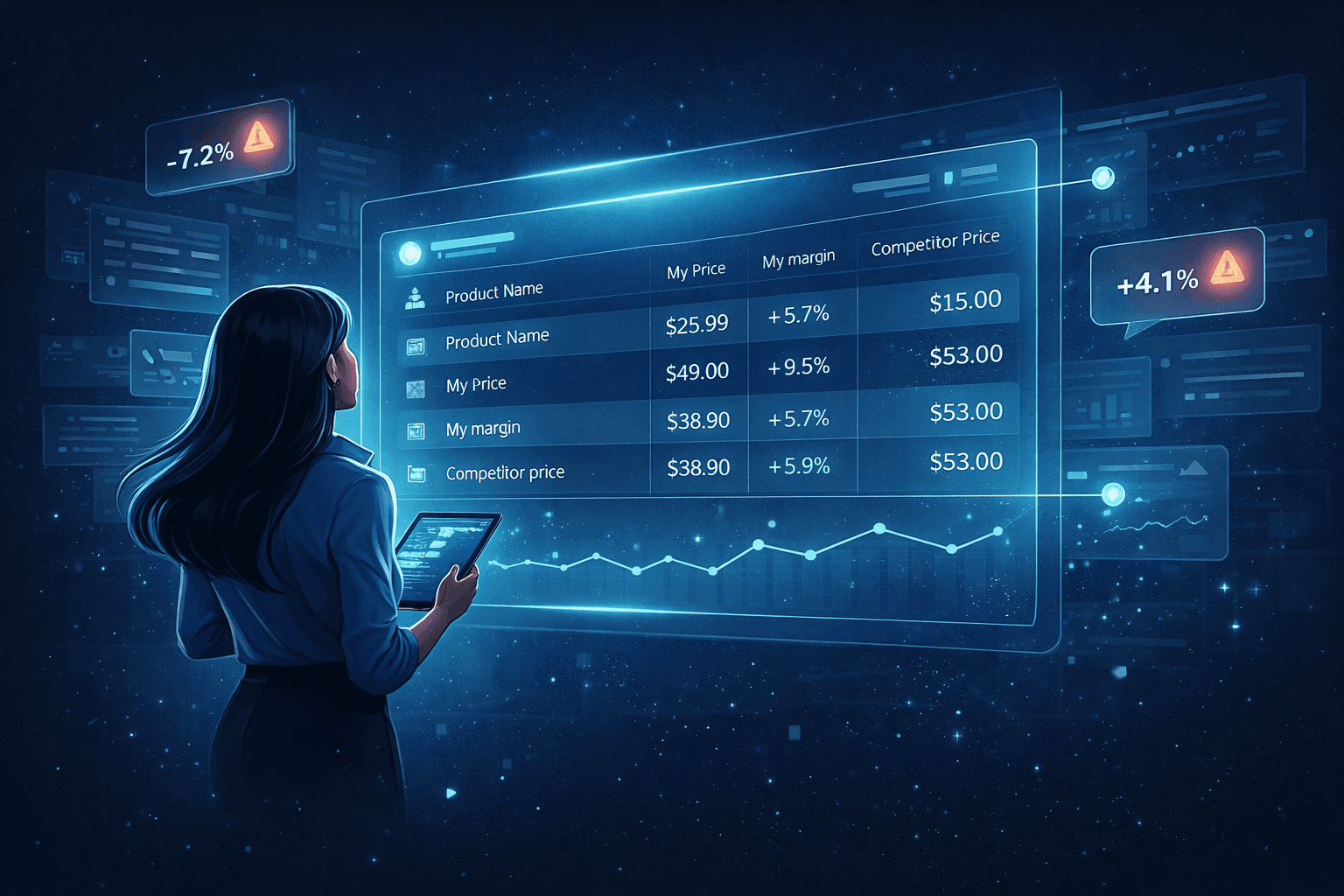 Dashboard principal de Pricentrix